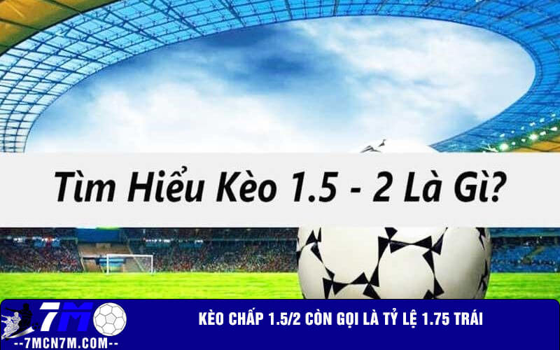 Kèo chấp 1.5/2 còn gọi là tỷ lệ 1.75 trái